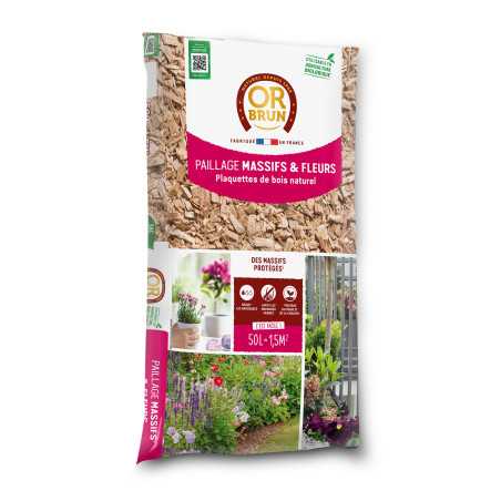 Virutas de madera natural Or Brun 50L - Mulching y decoración