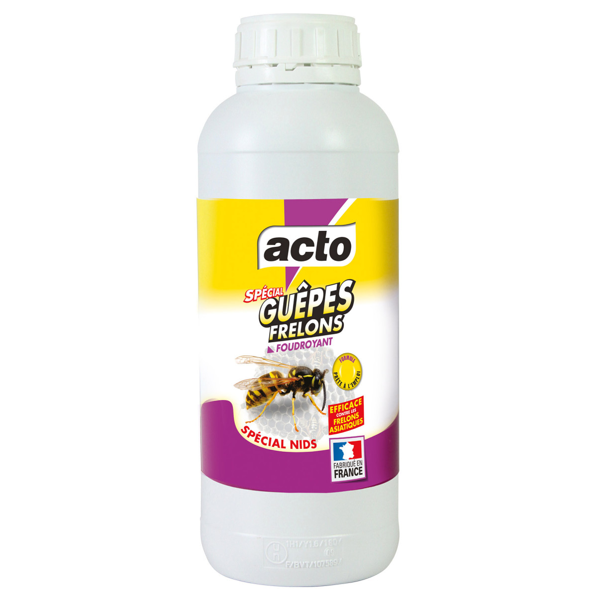 Bidon de 1 litre insecticide liquide ACTO spécial nids guêpes frelons