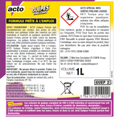 Tratamiento radical de nidos de avispas y avispas para pulverizador