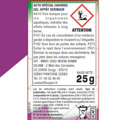 Détail du piston de précision de la seringue anti-blattes ACTO