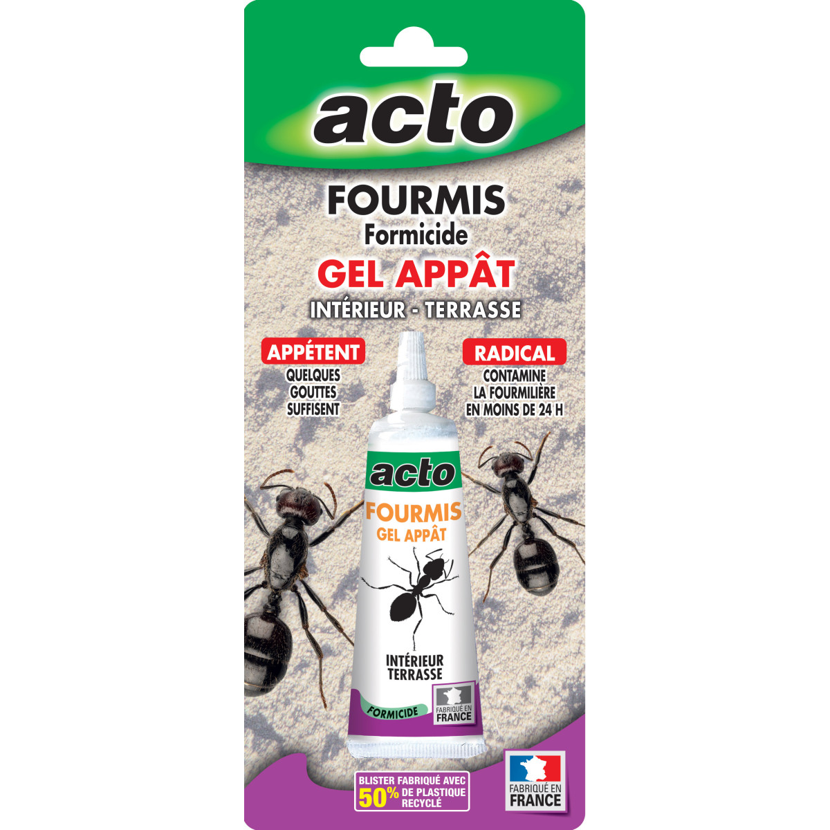 Potente esca per formiche ACTO : tubo gel per interni e terrazze