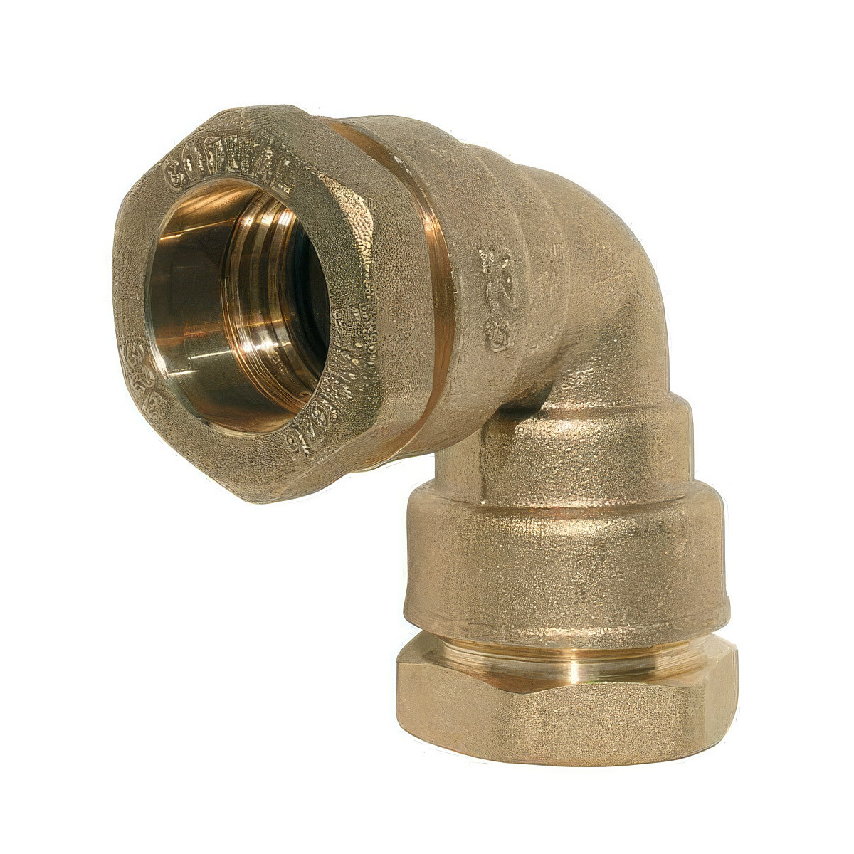 90° Brass Elbow Fitting for HDPE Tube | External clamping PN16
