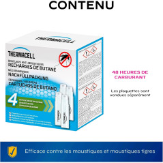 Lot 4 Cartouches Gaz Butane Thermacell | Recharges 48h de Protection