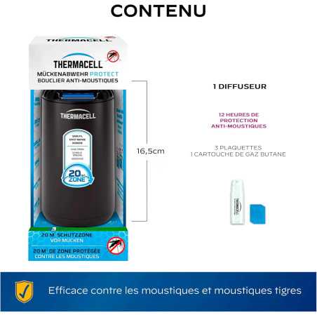 Thermacell Noir Anti-Moustique Tigre | Appareil Extérieur Sans Fil