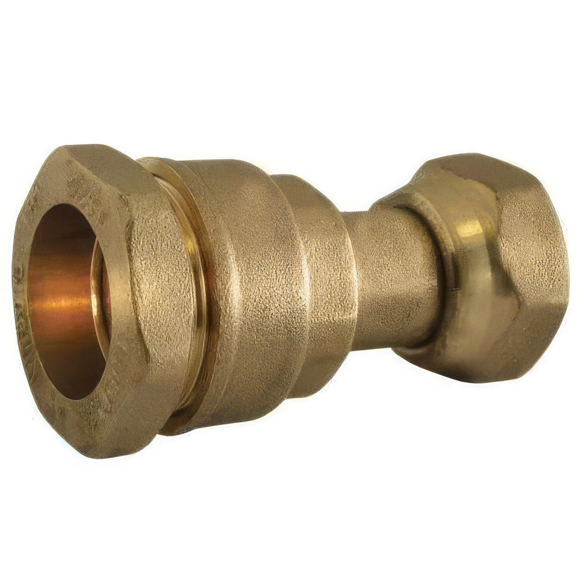 Conector de tuerca giratoria de latón recto CW617N | PE Agua Potable PN25