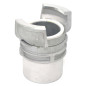 Half symmetrical fitting Guillemin, firefighter, with female threaded socket lock in aluminum
