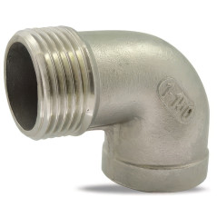 Codo macho y hembra a 90° Acero inoxidable 316 ISO 4144 | Barra PN 20