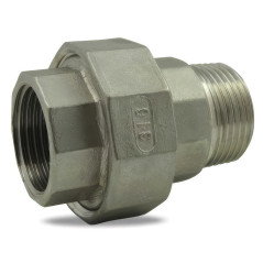 Union 3 piezas de acero inoxidable 316 cónico de alcance m/f | Bar PN 20 | ISO 4144