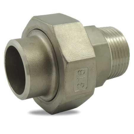 Male conical/welding union in 316