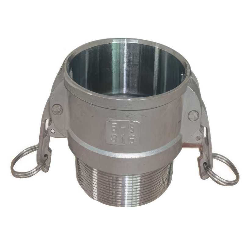 Conexión Camlock hembra - punta roscada macho de aluminio - Tipo B