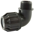 Gomito maschio a 90° con compressione PE | Thread BSP | Polipropilene