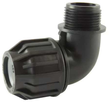 Gomito a compressione a 90 gradi con filo maschio BSP