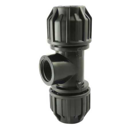 90-degree Té compression connection with tapped bypass