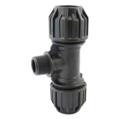 Collegamento di compressione multipropilene per tubo PE - Te 90 con derivazione filettata