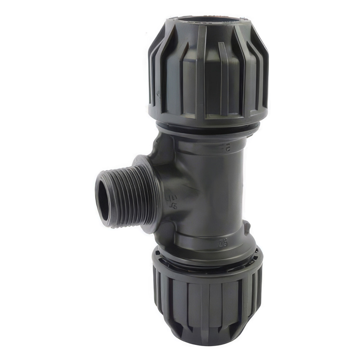 Male Threaded Branch Tee for PE Tube | Lubricated & Captive Gasket
