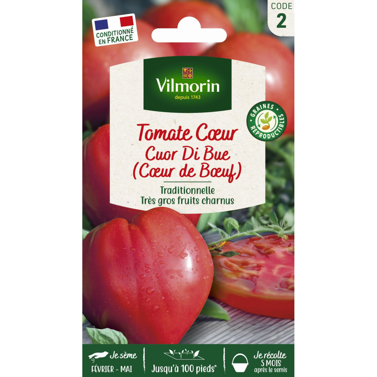Cuor di Bue Rinderherz-Tomate | Große fleischige Früchte | Vilmorin