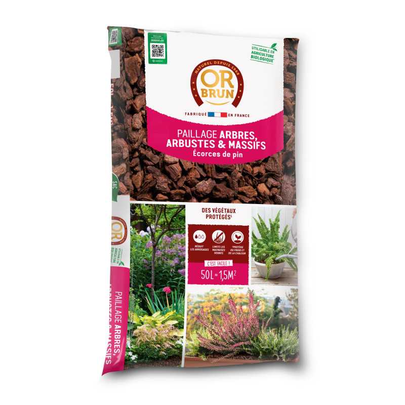 Corteccia di Pino Marittimo 50L Or Brun - Protezione naturale ed eleganza del giardino Corteccia di Pino Marittimo 50L Or Brun - Protezione naturale ed eleganza del giardino