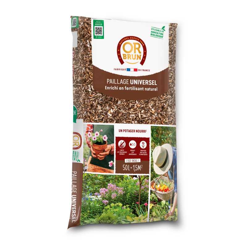 Universal Fertilizer Mulch 50L Or Brun - Nutre la terra e limita l'irrigazione Universal Fertilizer Mulch 50L Or Brun - Nutre la terra e limita l'irrigazione