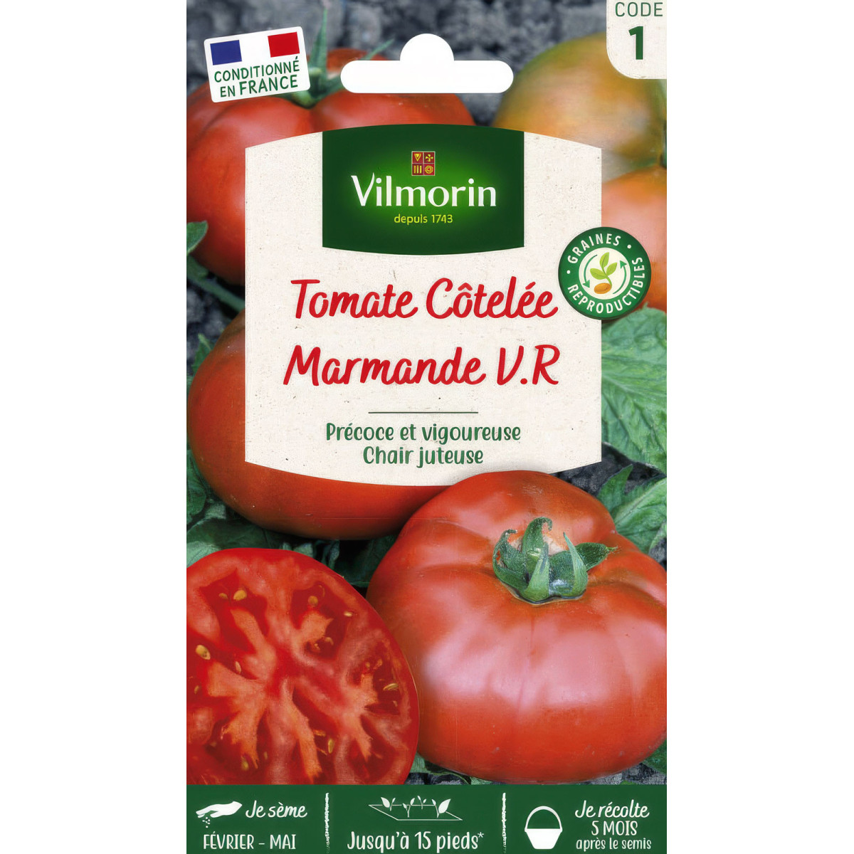 Vilmorin Sachet Graines Tomate Marmande - Variété Précoce