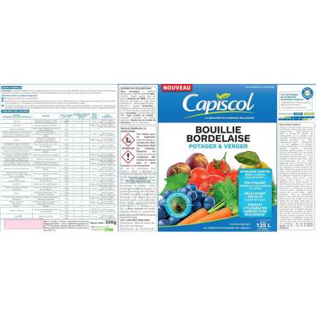 Bouillie Bordelaise CAPISCOL 500 g | Fongicide Bio 125 L | BB500