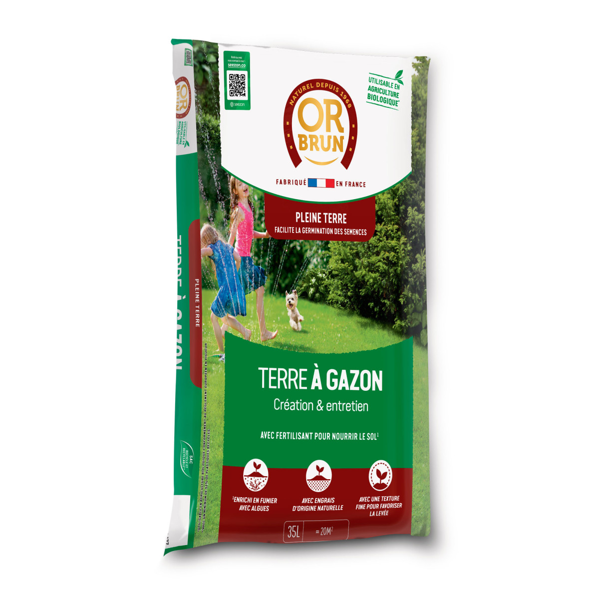 Terre à Gazon Or Brun 35 L | Bio & Spécial Regarnissage