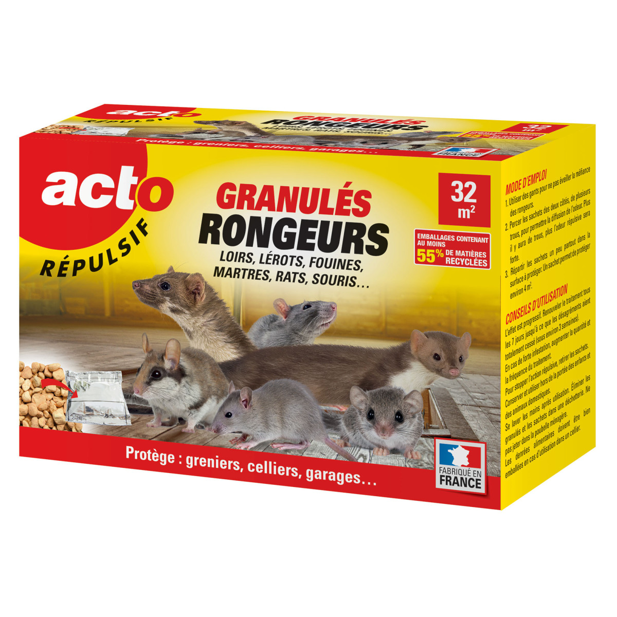 Répulsif Rongeurs ACTO 400g | Loirs, Rats, Fouines | Bio