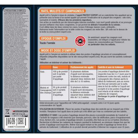 Appât Anti-Campagnols Protect Expert 125 g - RAMUCAM150 - Grains Haute Appétence