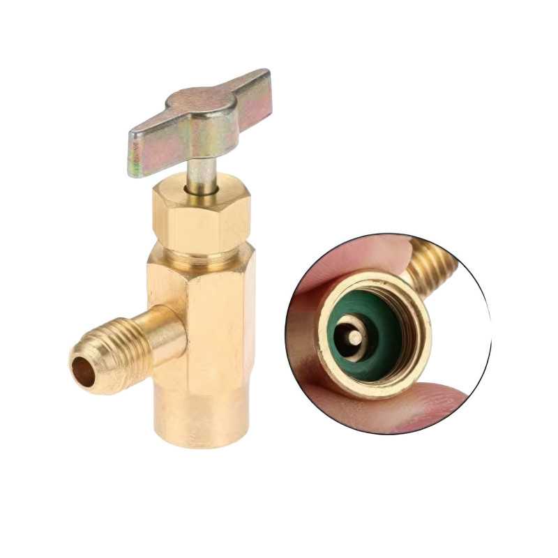 Robinet Laiton pour Canette Duracool Valve Auto-Obturante - 1/2 ACME x 1/4 SAE