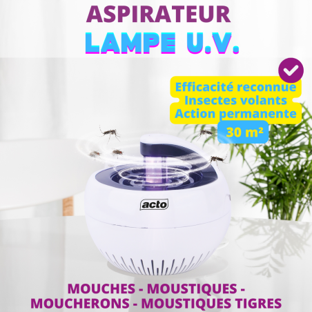 ACTO Aspirateur Moustiques LED UV - Protection Anti-Insectes