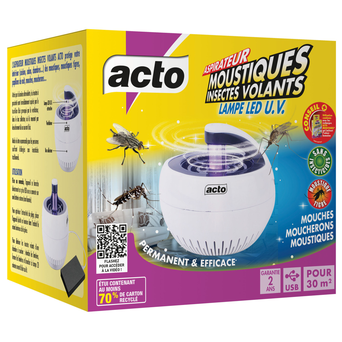 ACTO LED U.V. Mosquito Vacuum Cleaner - Effective and Ecological Protection