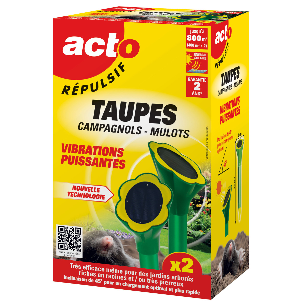 2er-Pack Solare Maulwurfabwehr ACTO 800m² | RUST4