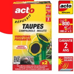 2er-Pack Solare Maulwurf- und Wühlmausabwehr ACTO 800 m² - RUST4