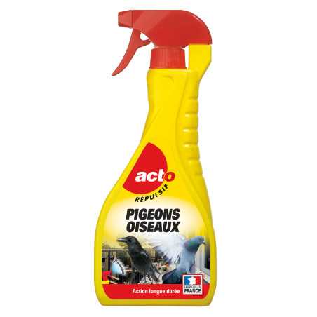 Répulsif Pigeons et Oiseaux Liquide ACTO 750 ml - Spray Prêt à l'Emploi