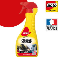 Répulsif Pigeons et Oiseaux Liquide ACTO 750 ml - Spray Prêt à l'Emploi