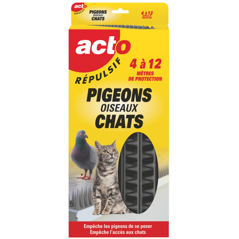 ACTO Pigeon and Cat Repellent Spikes - Box of 12 Strips (4 to 12 Metres)