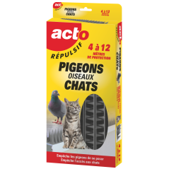 Picots Répulsifs Pigeons et Chats ACTO - Étui 12 Bandes (4 à 12 Mètres)