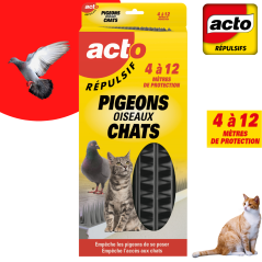 Picots Répulsifs Pigeons et Chats ACTO - Étui 12 Bandes (4 à 12 Mètres)