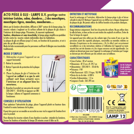 Glue Trap with UV Lamp ACTO - Effective Protection Against Insects
