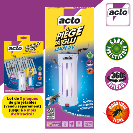 Trappola per colla con lampada UV ACTO - Protezione efficace contro gli insetti