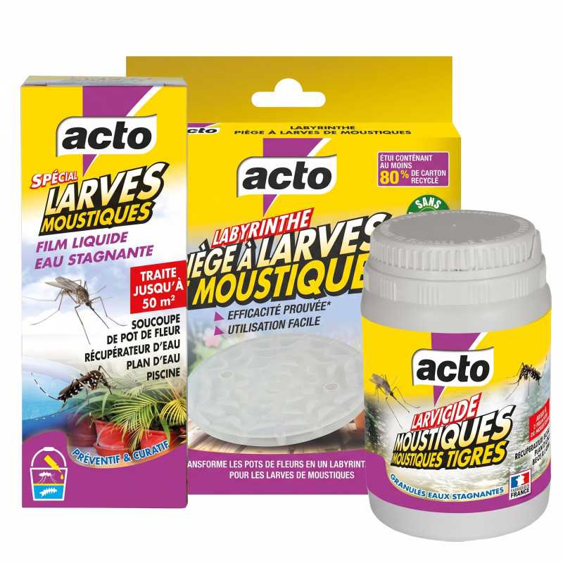 Kit Trattamento Acque Stagnanti - 3 Soluzioni Acto Antilarve Kit Trattamento Acque Stagnanti - 3 Soluzioni Acto Antilarve