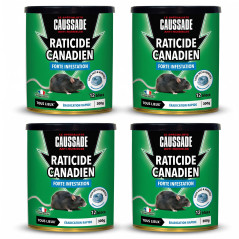 Lot de 4 Raticide Canadien Caussade - 1200 g