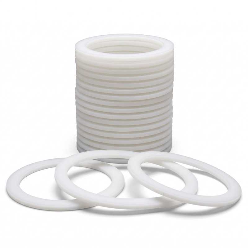 Set aus 20 weißen Flachdichtungen S60x6 aus PE für IBC-Tank 1000 L