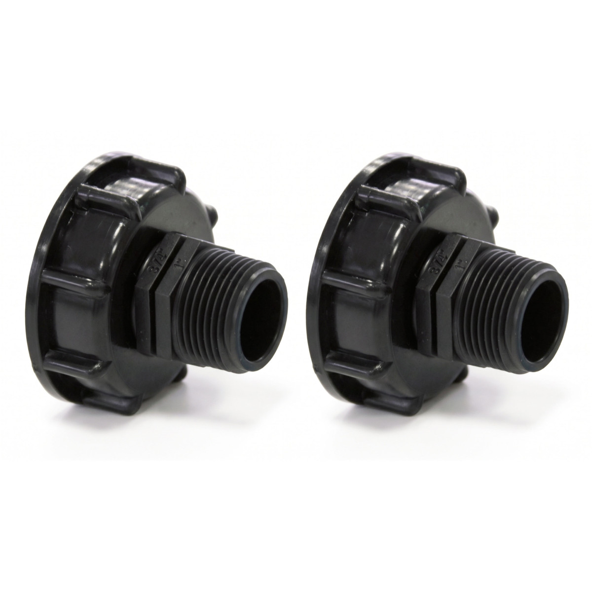 Lotto di 2 Raccordi S60x6 Maschio Filettato 1" - Cisterna IBC 1000L