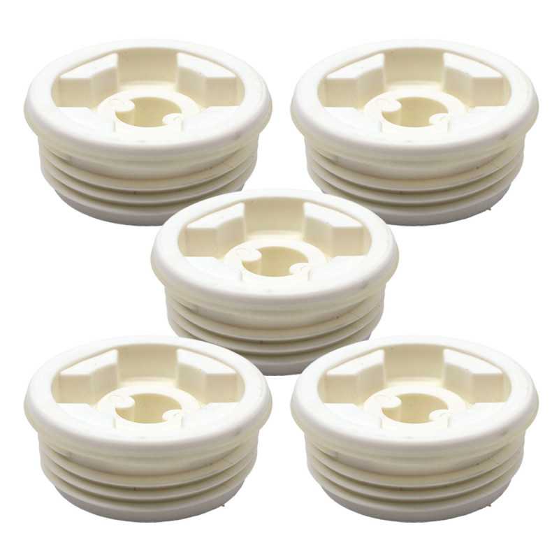 Lotto di 5 tappi maschio S56x4 con foro 3/4'' BSP per fusti Lotto di 5 tappi maschio S56x4 con foro 3/4'' BSP per fusti