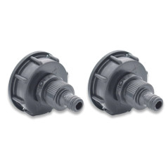 Set of 2 S60x6 Male Outlet Fittings - IBC Tank 1000L
