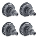 Set mit 4 S60x6-Adaptern mit Stecknippel für IBC-Container 1000 Liter