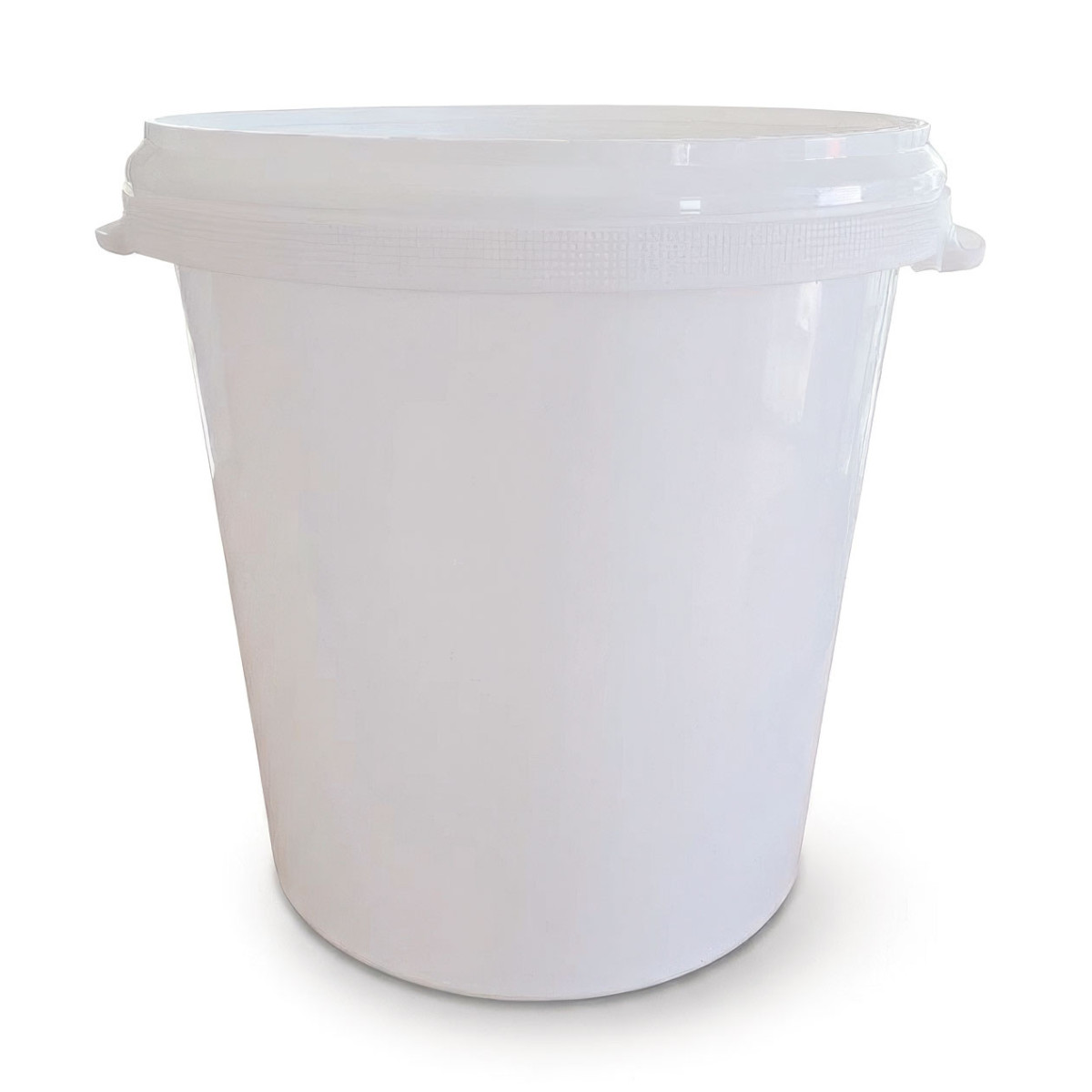 Seau 30 litres blanc PP avec couvercle et 2 poignées