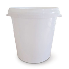 Set of 4 White 30 Litre Polypropylene Buckets with Lid