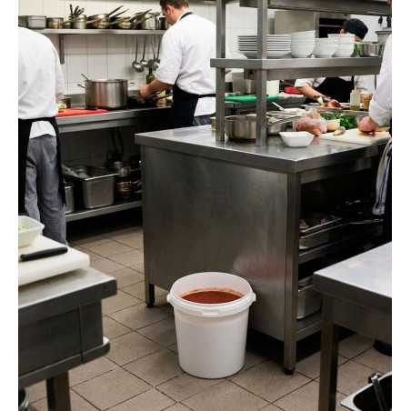 30 Litre White PP Bucket with Lid and 2 Handles