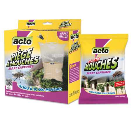 ACTO Maxi Captures Fly Trap Pack + 125 g Attractant Refill